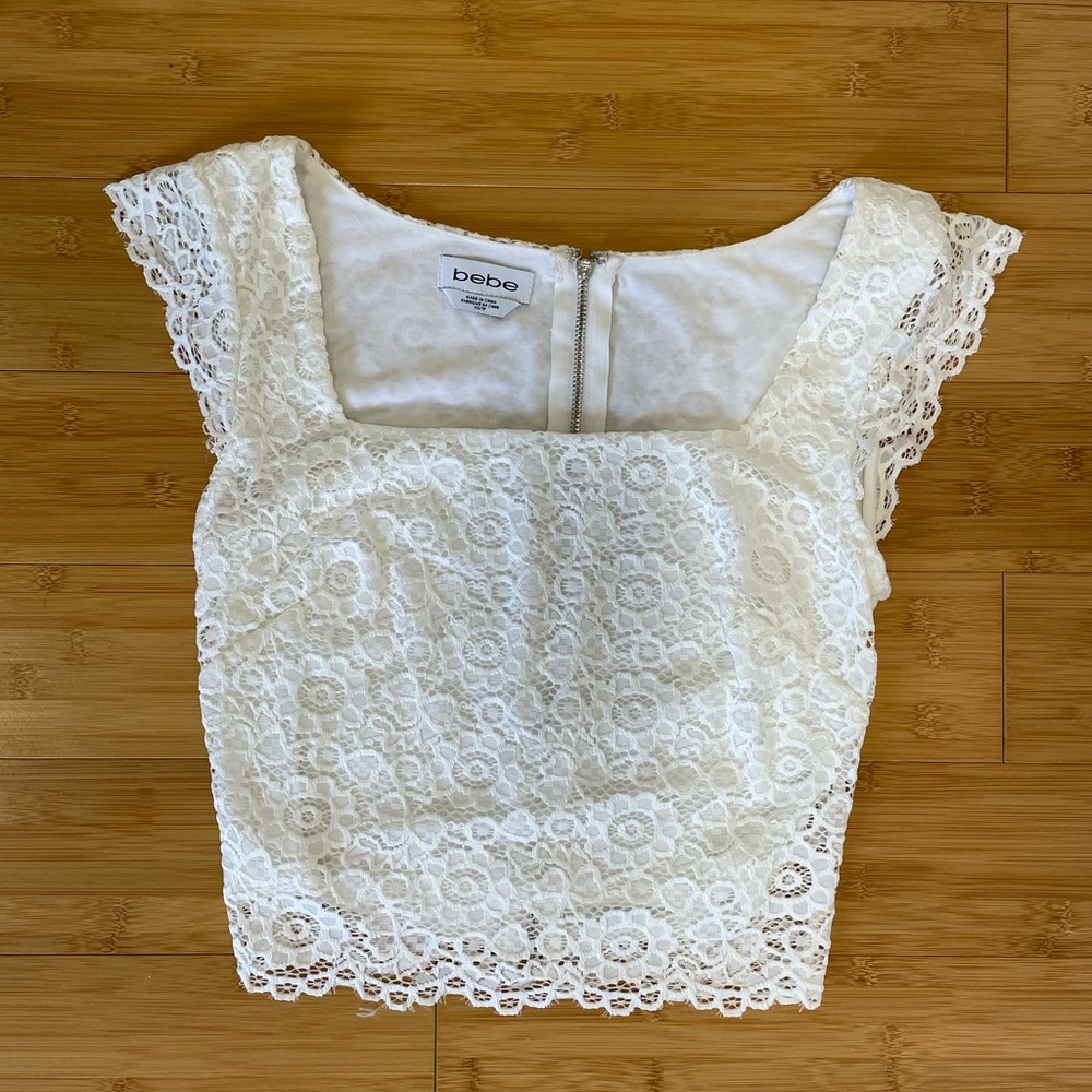 Lace Crop Top - White